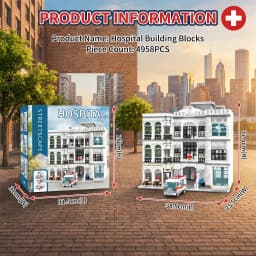 Hospital City View Building Blocks Sets Architecture Modular Assembly Model Bricks Kit Home Ornament Creative Toy Adult Gifts 4958PCS