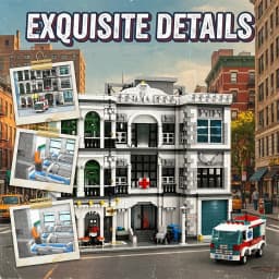 Hospital City View Building Blocks Sets Architecture Modular Assembly Model Bricks Kit Home Ornament Creative Toy Adult Gifts 4958PCS
