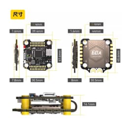 SpeedyBee F405 V4 BLS 60A 30x30 Flight Controller + 60A 4-in-1 ESC Stack for FPV Freestyle Drone, DIY Same Style Accessories