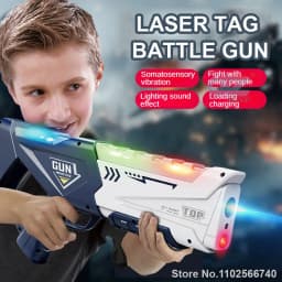 35CM Infrared Tag Toy Gun for Kids Laser Tag Battle Game Set with Vest Children Electric Toys Pistol Rifle Outdoor Sport