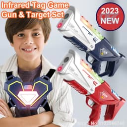 35CM Infrared Tag Toy Gun for Kids Laser Tag Battle Game Set with Vest Children Electric Toys Pistol Rifle Outdoor Sport
