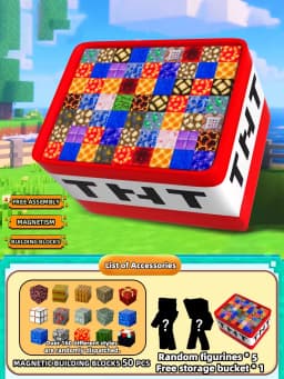 Magnetic Building Block Toy Storage Box Set Children's DIY Assembly Toys Table-top Play Blocks Christmas Thanksgiving Day Gift