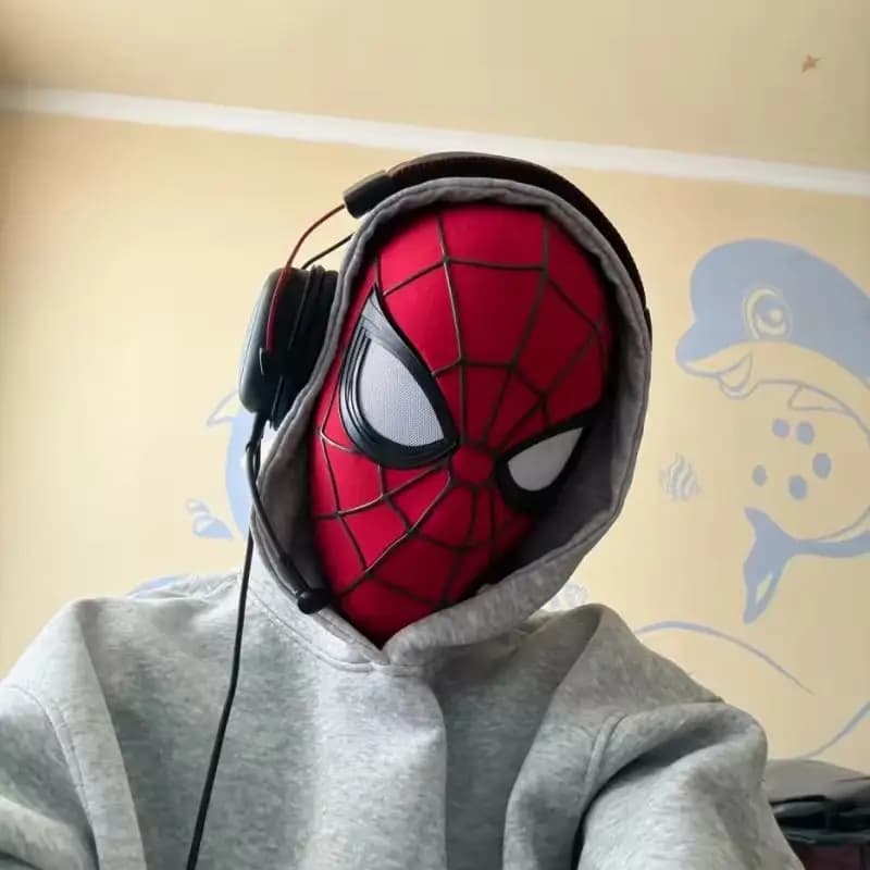 In Stock SpiderMan Brand New Day Adult Cosplay Mask with Magnetic Back Cover 3D Webbing Strips Resin Faceshell Cosplay Helmet