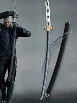 104cm Vergil Yamato Katana Devil May Cry 5 DMC Cosplay Prop Ninja Knife Real Yamato Japanese Katana Samurai Sword Toy Anime Gift