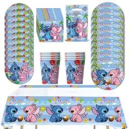 Disney Lilo and Stitch Birthday Party Decoration Disposable Tableware Candy Bag Tablecloth Paper Cup Plate Napkin Supplies Kit