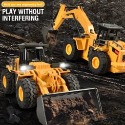 2.4G Alloy Remote Control Dump Truck Excavator Bulldozer Engineering Vehicle 9 Channels RC Trucks Model Children's Toy Kids Gift
