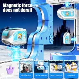 Kids Magnetic Track Car Toy Children Electric Anti-gravity Train Railway Model Magic Race Cars Toys for Boys 3 Years Birthday