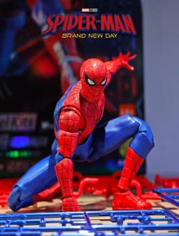 In Stock Blokees Spider Man Assembly Model Kit Brand New Day Spiderman Action Figure Peter Parker ABS Champion Class Kid Toy