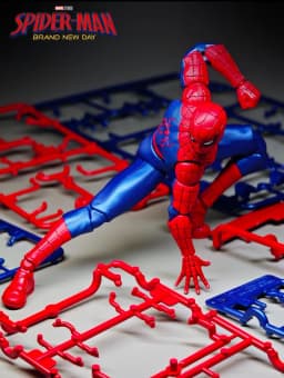 In Stock Blokees Spider Man Assembly Model Kit Brand New Day Spiderman Action Figure Peter Parker ABS Champion Class Kid Toy