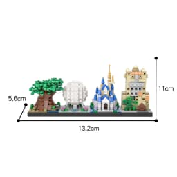 Simplified Fairy Tale Theme Park Building Kit High-Detail Cartoon Castle Skyline Small Particle Bricks Desktop Display Gift