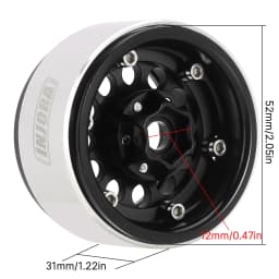 INJORA 153g Super Heavy Brass & Aluminum Deep Dish 1.9" Beadlock Wheel Rim for 1/10 RC Crawler SCX10 TRX4 VS4-10 Gen8 (W1957)