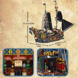 Pirate Ship Building Blocks Sailboat Model Bricks City Traffic Series Creative Desktop Decoraiton Bricks Toys For Adult Gifts