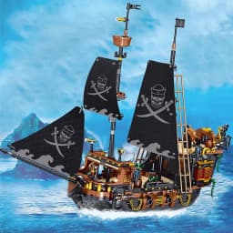 Pirate Ship Building Blocks Sailboat Model Bricks City Traffic Series Creative Desktop Decoraiton Bricks Toys For Adult Gifts