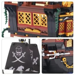 Pirate Ship Building Blocks Sailboat Model Bricks City Traffic Series Creative Desktop Decoraiton Bricks Toys For Adult Gifts