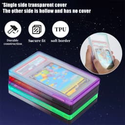 Multicolor Gillter Stackable Slab Case for PSA CGC 35PT Graded Card, TPU Slab Bumper Protector with Back Panel For PTCG Cards
