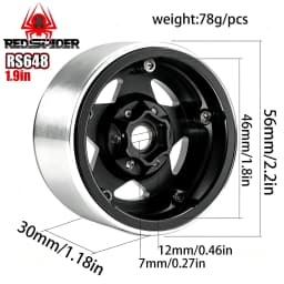 RED SPIDER 4Pcs 1.9 Inch Beadlock RC Metal Wheels Aluminum Alloy Rims For 1/10 RC Crawler TRX4 TRX6 SCX10 Capra AX10 Wraith