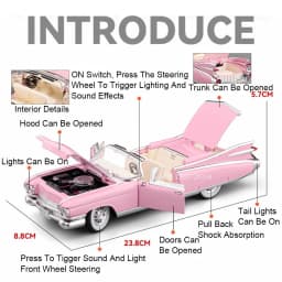 1:24 Eldorado EVO Miniature Toy Sports Car Models Alloy Diecast Sound Light Doors Opened Pull Back Sports Cars for Boys Gifts