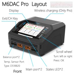 ToolkitRC M6DAC PRO Intelligent Charger Dual Channel AC 200W DC 800W 16A Lithium Battery 1S 2S 3S 4S 5S 6S LiHV Lipo PD65W