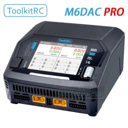 ToolkitRC M6DAC PRO Intelligent Charger Dual Channel AC 200W DC 800W 16A Lithium Battery 1S 2S 3S 4S 5S 6S LiHV Lipo PD65W
