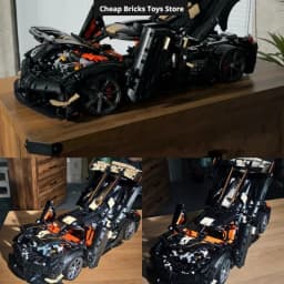 S S 2026 Home Decor Cheapest 4104pcs Technical Vehicles Building Blocks V8 Racing Car Supercar Hypercar Model Toys Adults Gift