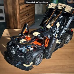 S S 2026 Home Decor Cheapest 4104pcs Technical Vehicles Building Blocks V8 Racing Car Supercar Hypercar Model Toys Adults Gift