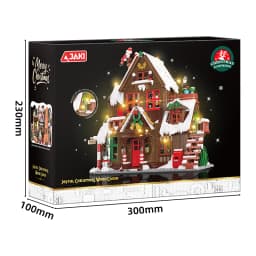 JAKI Christmas Wooden House Model Assembly Toy Home Creative Ornament Building Blocks Set Christmas Gift for Boys and Girls