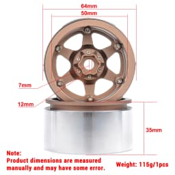 PYFORE 2.2In Climbing Wheel Hub 4PCS Tires 64X35mm 12mm Hexagonal Adapter for 1/10 1/8 RC Model Car Crawler Accessories