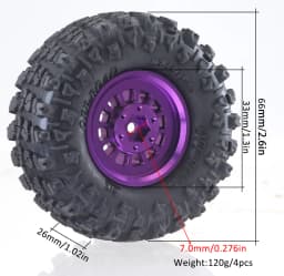 Aluminum Alloy 1.3 Inch Beadlock Wheel Rim Tire For 1/18 Traxxas Trx4m Trx4-m 1/24 Fms24 Axial Scx24 Rc Crawler Car Tire