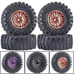 Aluminum Alloy 1.3 Inch Beadlock Wheel Rim Tire For 1/18 Traxxas Trx4m Trx4-m 1/24 Fms24 Axial Scx24 Rc Crawler Car Tire