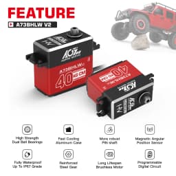 AGFRC A73BHLW V2 40KG 0.10Sec Superb Torque Brushless Waterproof Digital Servo For RC Models