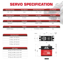 AGFRC A73BHLW V2 40KG 0.10Sec Superb Torque Brushless Waterproof Digital Servo For RC Models