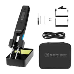 Sequre Ht140 Desoldering Tweezers Portable 2 In 1 Soldering Iron With 1.8m Gnd Wire Accessory Kit