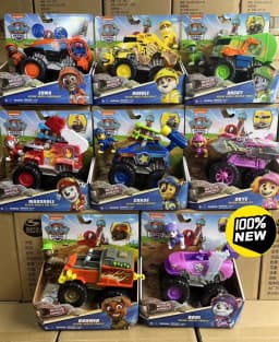 Original Paw Patrol Rescue Wheels Chase Marshall Rocky Roxi Skye Boomer Zuma Rubble Vehicle Toy with Collectible Action Figure