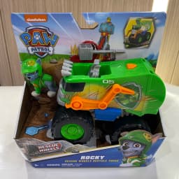 Original Paw Patrol Rescue Wheels Chase Marshall Rocky Roxi Skye Boomer Zuma Rubble Vehicle Toy with Collectible Action Figure
