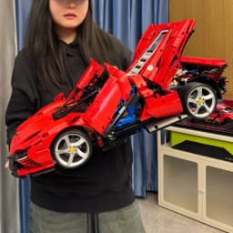 3778PCS MOC Technical 1:8 Red SP3 Supercar Building Blocks Set Model Collectible Display Assembly Toy Birthday Gifts