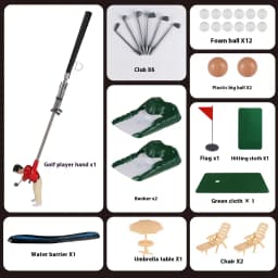 Children's Golf Club Mini Doll Set Toy Indoor And Outdoor Portable Parent-child Interactive Party Game Birthday Gift