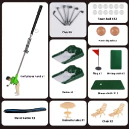 Children's Golf Club Mini Doll Set Toy Indoor And Outdoor Portable Parent-child Interactive Party Game Birthday Gift