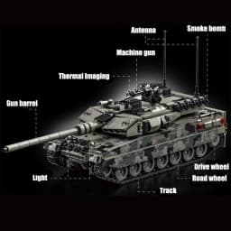 Military WW2 MOC Leopard 2A7 Army Main Battle Tank Soldiers Building Blocks Bricks M1 T90M Tank Set For Gifts