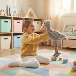 Realistic Shoebill Stuffed Animal Plush Toy Lifelike Whale Headed Stork Bird Soft Cuddly Gift for Kids Adults Home Decor