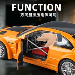 1:24 M3 GTR E46 Racing Alloy Metal Diecast Model Car Sound and Light Pull Back Collectibles Hobby Birthday