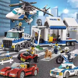 SWAT Police Station Military Building Blocks City Model Set Prison Car Policeman Boat Figures DIY Brick Toy for Kids Boys Gift