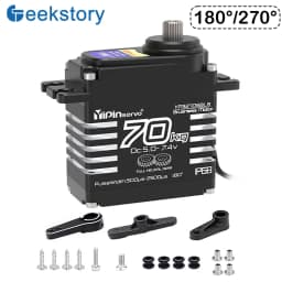 70kg Digital Servo 8.4V 180 Degree Brushless RC Servo Motor High Torgue IP68 Steel Helical Gear with 25T Servo Arm 1/8, 1/10 Car