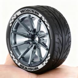 1/10 Metal RC On-Road Wheel Tires 2.55" OD 12mm Hex for 1/10 Tamiya TT01 TT02 XV02 XV01 WLtoys HSP Kyosho WR8 RedCat Sakura HPI