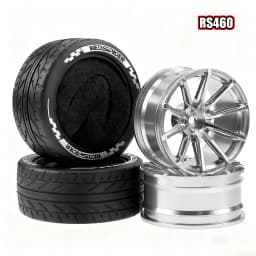 1/10 Metal RC On-Road Wheel Tires 2.55" OD 12mm Hex for 1/10 Tamiya TT01 TT02 XV02 XV01 WLtoys HSP Kyosho WR8 RedCat Sakura HPI