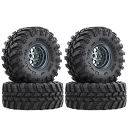 RC 2.2" Beadlock Wheels Tires Set 4PCS for 1/10 SCX10 TRX4 TRX6 VS4-10 D90 Gen7 Gen8 MST CFX RC Crawler Car,Aluminium Wheel Rims