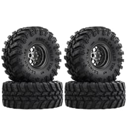 RC 2.2" Beadlock Wheels Tires Set 4PCS for 1/10 SCX10 TRX4 TRX6 VS4-10 D90 Gen7 Gen8 MST CFX RC Crawler Car,Aluminium Wheel Rims
