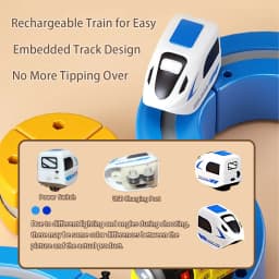 DIY Electric Magnetic Track Set With High-Speed Rail Vehicles STEM Building Game Puzzle Cube Toy for Children Gift(1-100+pieces)