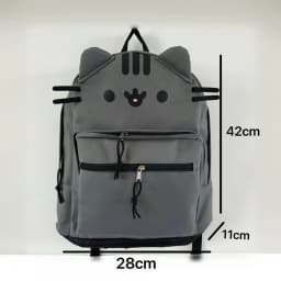 Hot Pusheen Style Cute Grey Cat Backpack School Bag with Multi-Compartment & Padded Straps Casual Daypack for Birthday gift