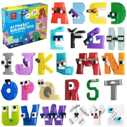 MOC 931PCS Letters Lore A-Z 26 English Alphabet Numbers Letters Building Blocks Set Legend Letters Education Bricks Kids Toys