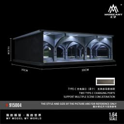 1/64 Model Underground Parking Garage Car Parking Space With Lights Simulated Decoration Scene (Figures and Cars Not Included)